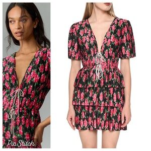 WAYF Thinking of You Mini Dress Tiered Plisse